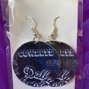NFL Dallas Cowboys faux vinyl leather earrings